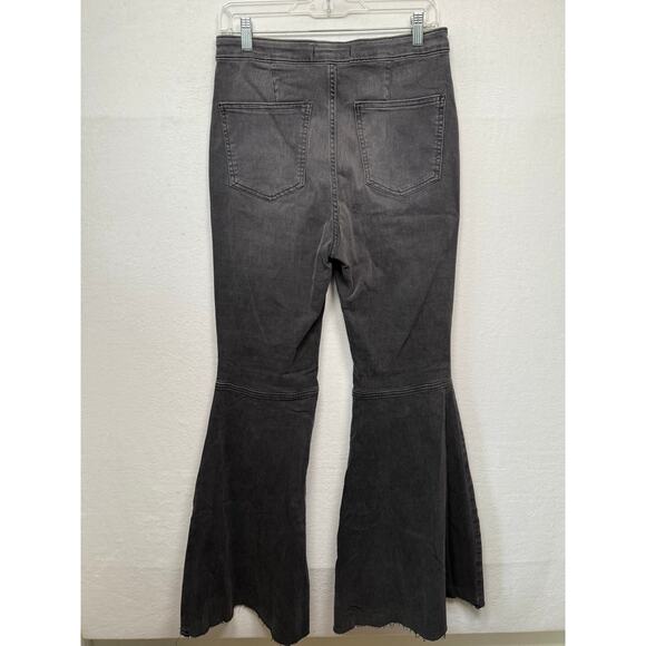 Free People Black Denim Bell Bottom Jeans, Size 30R - Picture 2 of 6